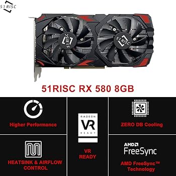 Amazon | 51RISC Radeon RX 580 8GB グラフィックスカード、GDDR5