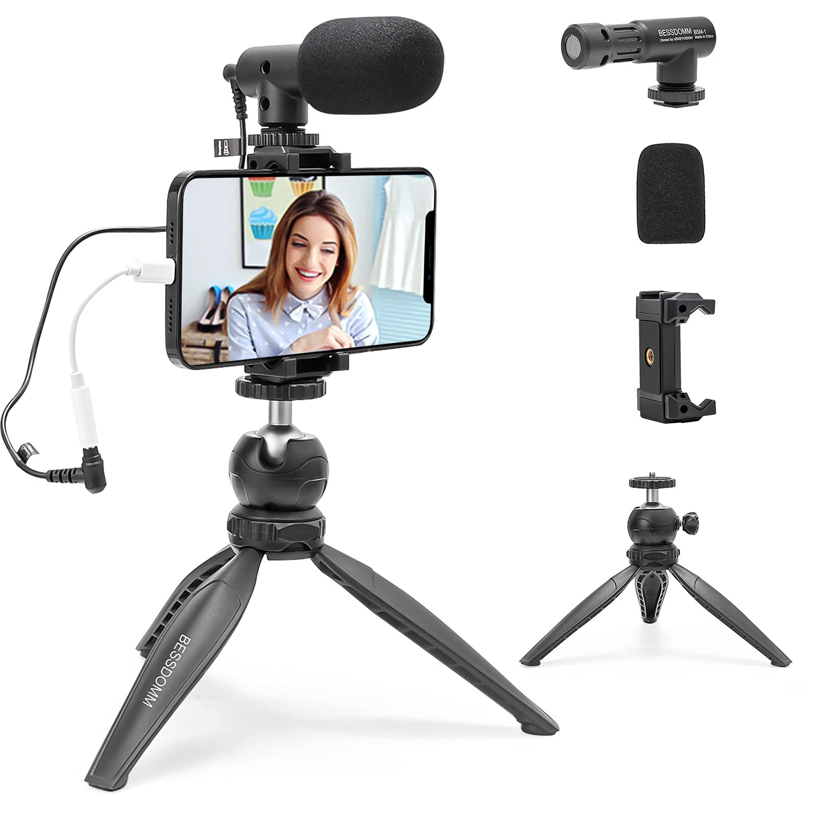 Amazon.co.jp: スマートフォン、カメラ両用マイク キット Youtuber