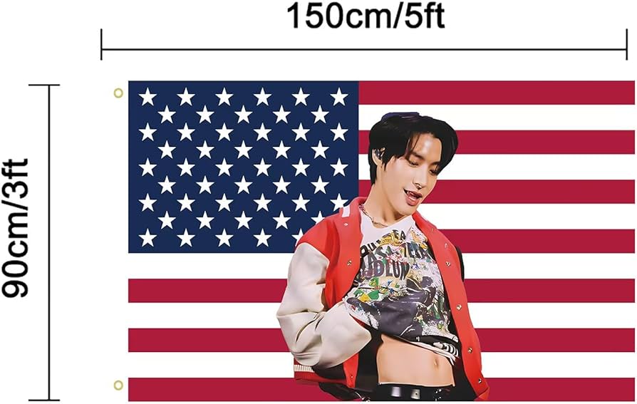 MAGJIUKE Jake Enhypen Abs American flag 3x5 Ft Outdoor Indoor,Kpop