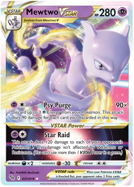 Mewtwo VSTAR 031/078 Rare VSTAR Pokemon Card (Pokemon GO Special