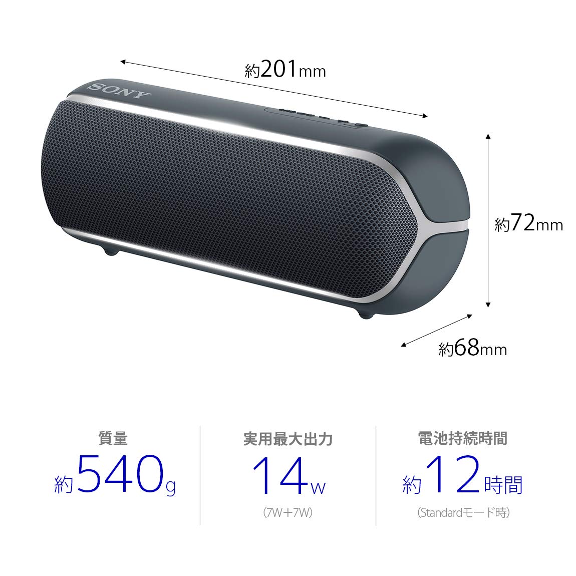 Amazon.co.jp: ソニー ワイヤレスポータブルスピーカー SRS-XB22