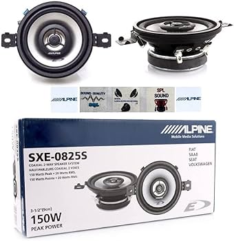GK SOUND 2 hoparlör ALPINE SXE-0825S 2 yollu koaksiyel 3.45 inç 87