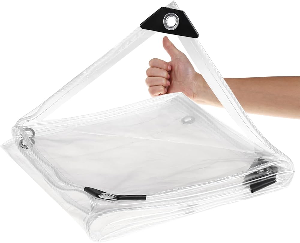 Amazon | 防水シート 防水透明シート 透明PVC 雨よけシート0.8M×3M