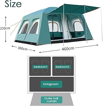 Amazon.co.jp: 大型テント キャンプテント 8-12人用、防水防風