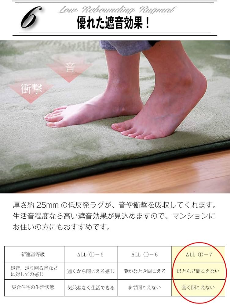 Amazon | フリーリー ラグ 低反発ラグ 極厚25mm 200×300cm 抗菌・防