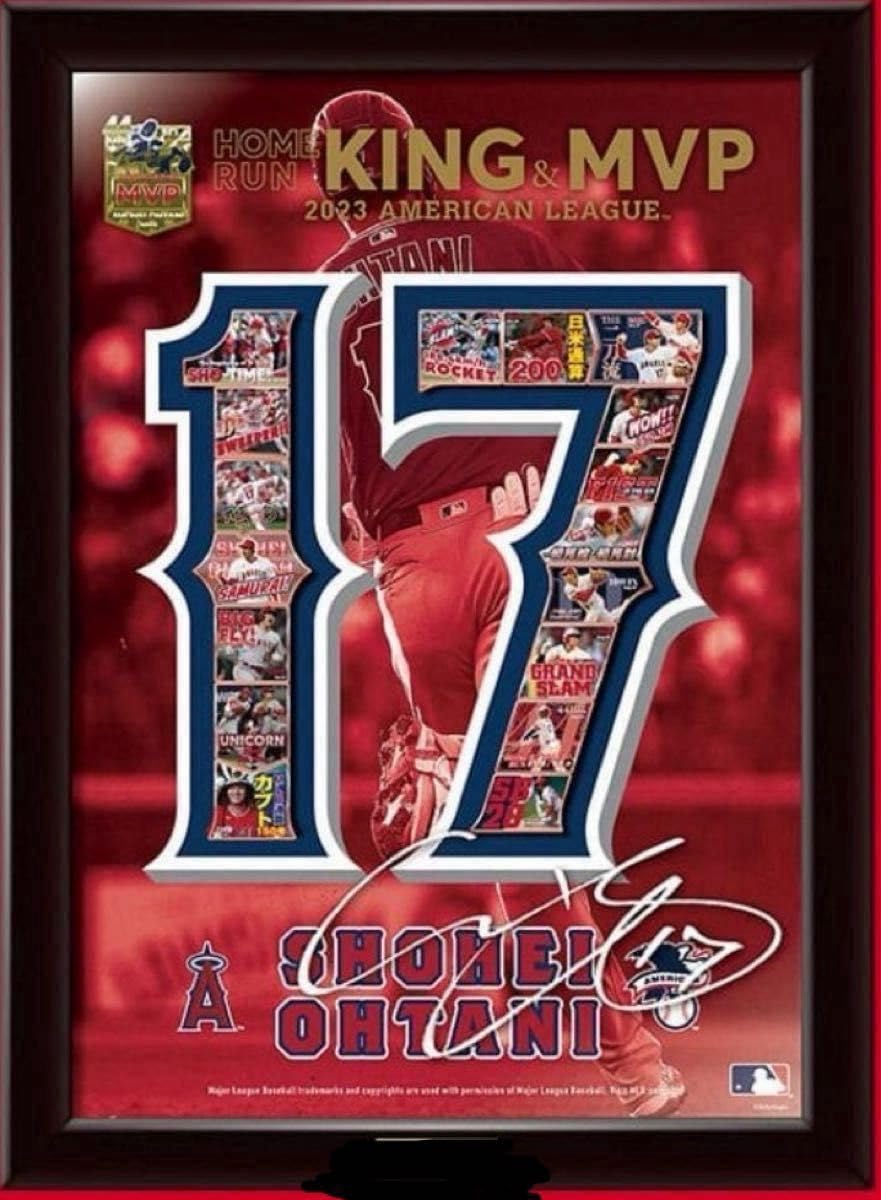 Amazon.co.jp: 品 大谷翔平 2023 AL ホームラン王&MVP獲得記念 額装