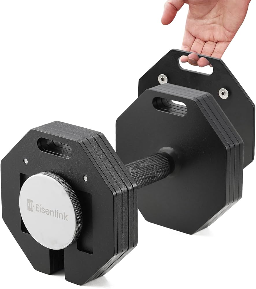 Amazon | Eisenlink 可変式ダンベル 4KG～20KG 2KG刻み 9段階調整 八