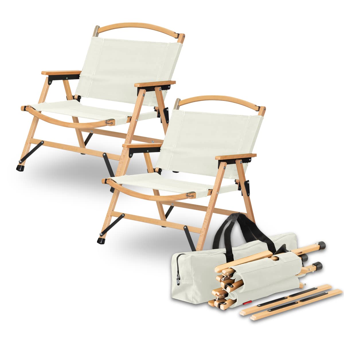 Amazon.co.jp: FIELDOOR クラシックチェア ワイド版 【アイボリー】 2