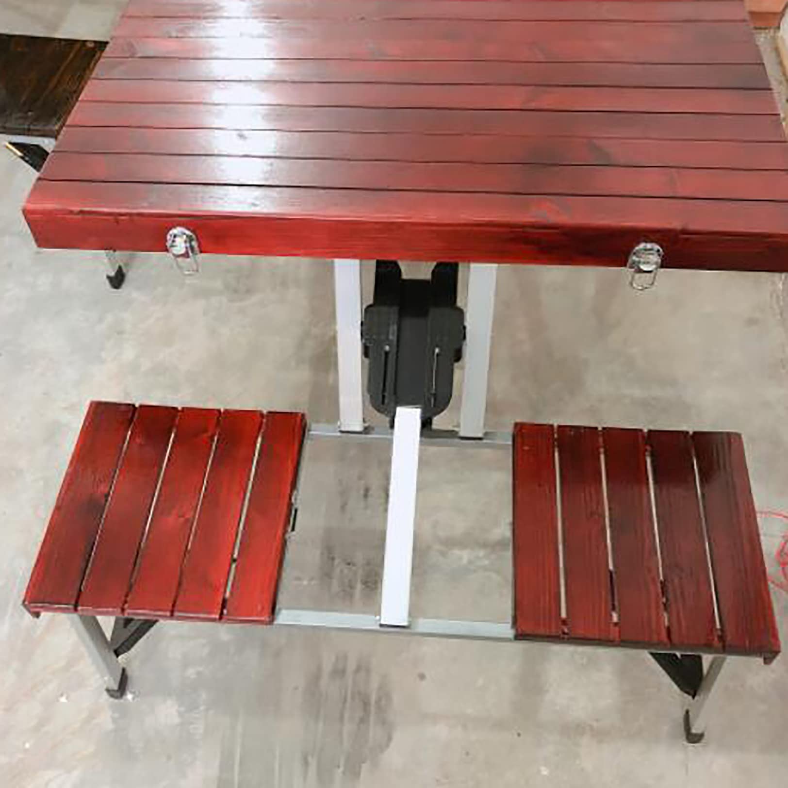 Amazon.co.jp: アウトドアテーブルチェアセット 木製 一体式