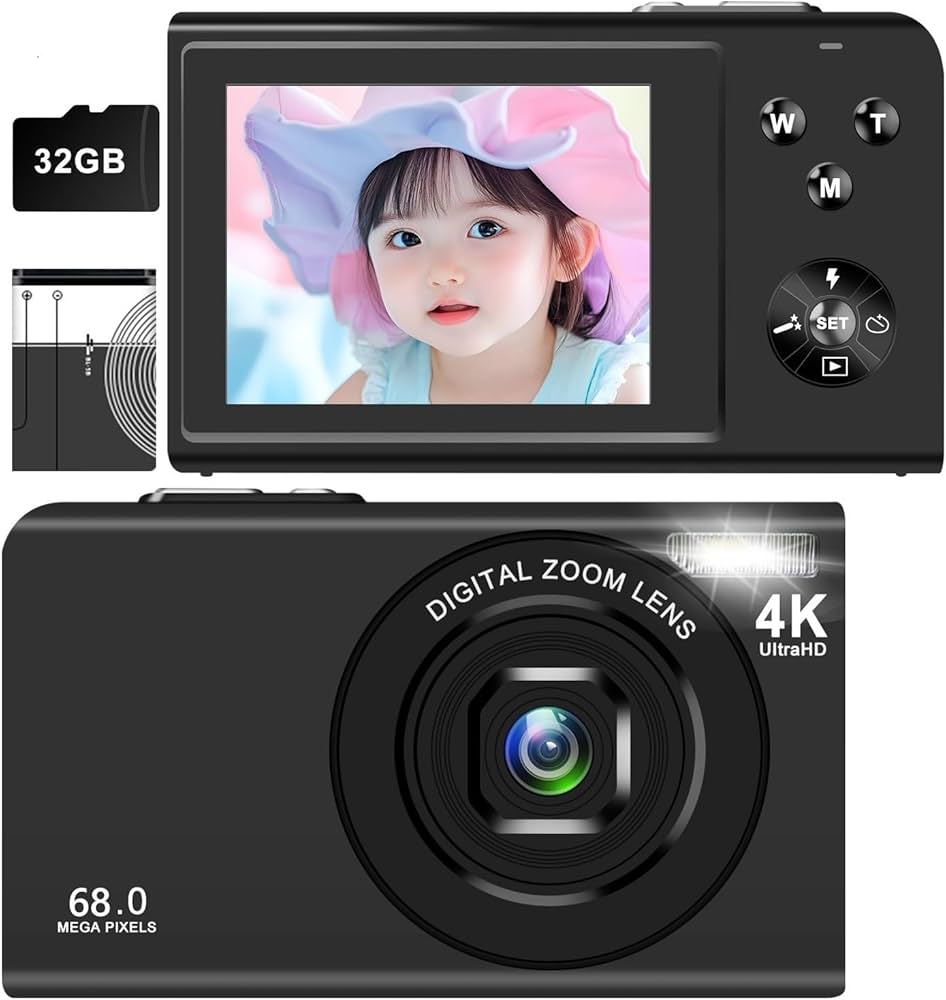 Amazon | デジカメ 4K 6800万画素 30FPS デジタルカメラ 16X