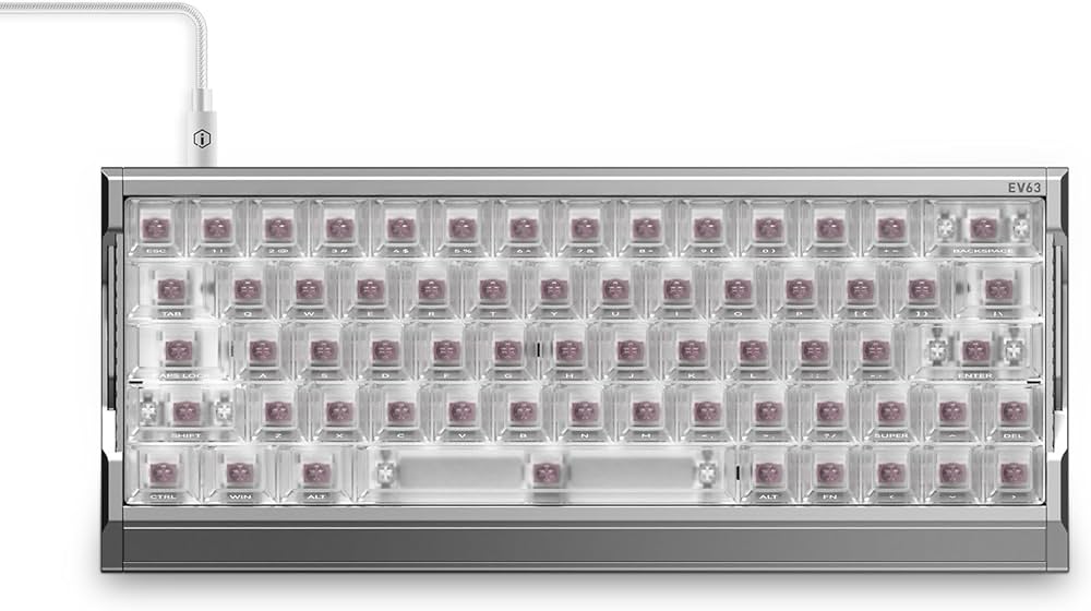 Amazon | IQUNIX EV63 60% マグネット式ゲーミングキーボード シルバー