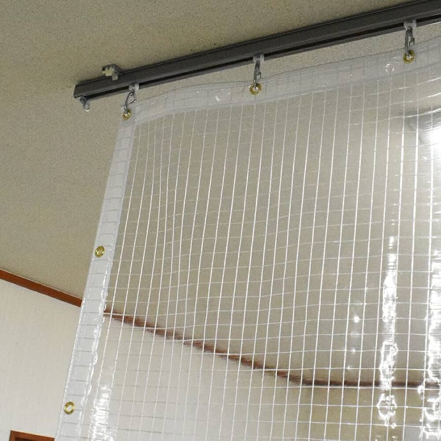 Amazon｜糸入り透明 ビニールカーテン ビニールシート 防炎 0.5mm厚x幅