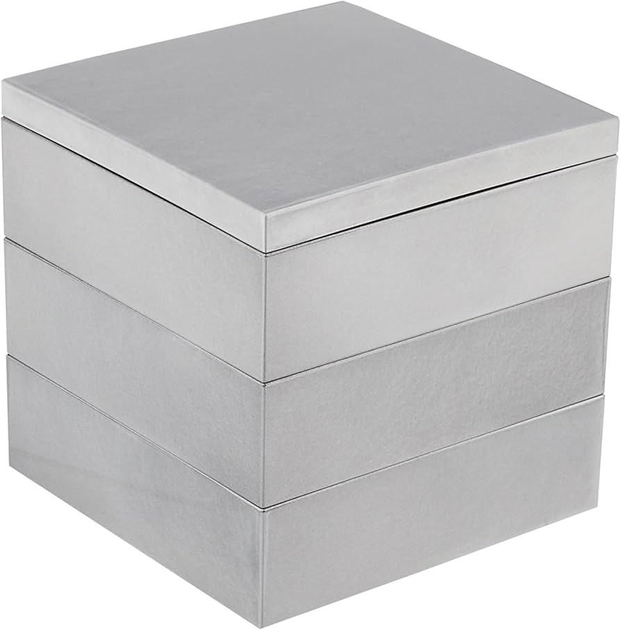 Amazon｜北市漆器店 Kaze-ya style シルバー4.0三段重(A) KZ2475A