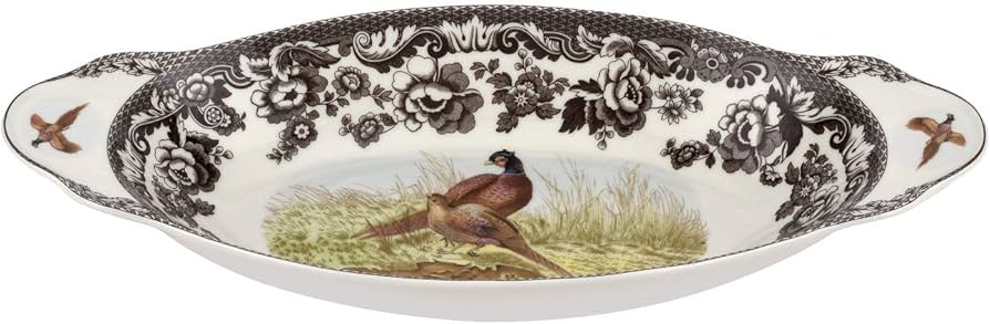 Amazon.com | Spode Woodland Bread Tray Pheasant Design (15.25in x