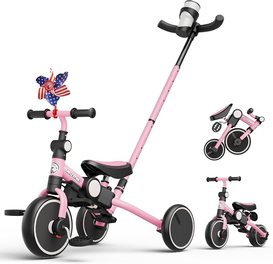 Amazon.co.jp: EagleStone 子供用三輪車 5in1 手押し棒付き おりたたみ