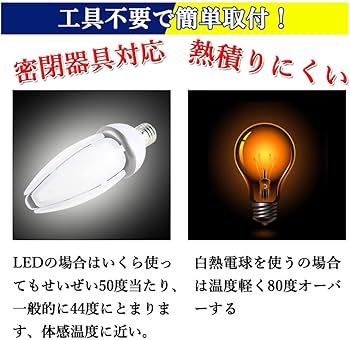 Amazon | LED 水銀ランプ 400W 相当 hf400x コーン型 LED 電球E39 防塵