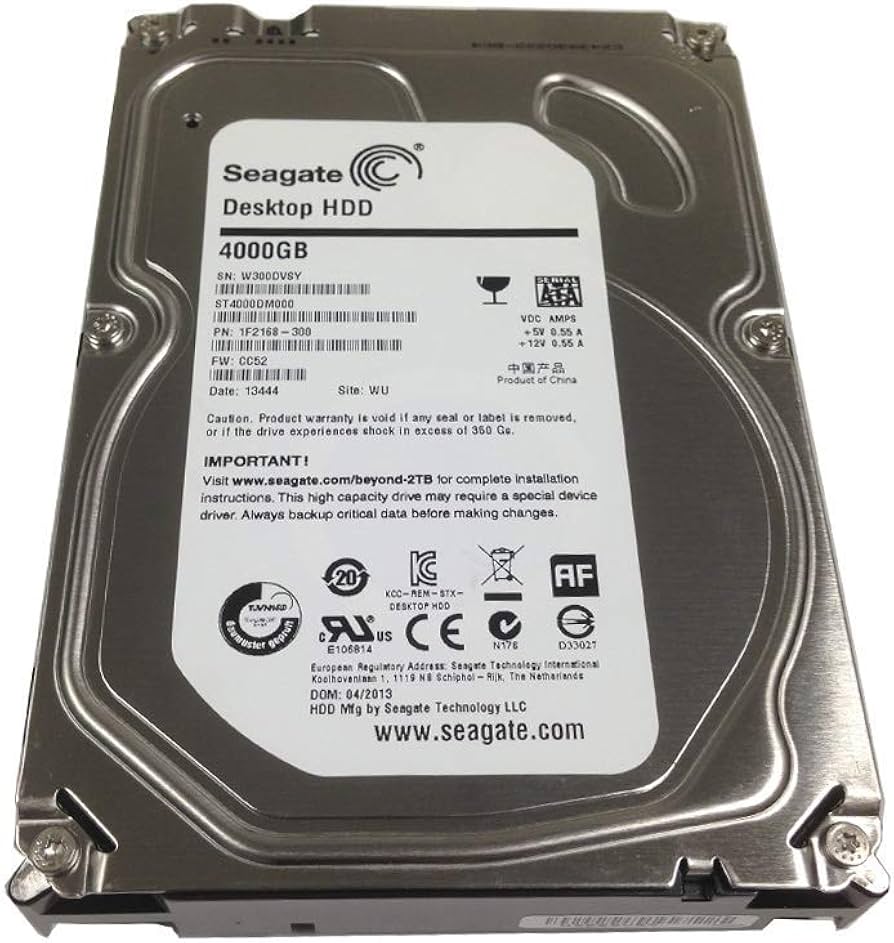 Amazon.com: Seagate ST4000DM000 Desktop Hdd 4TB Sata 6GB/s Ncq