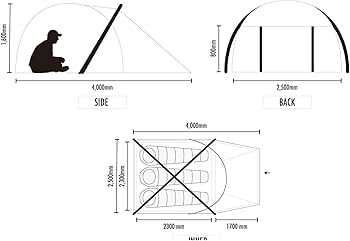 Amazon | ANDAIR DAND-03 Xframe 3人用テント（Xフレーム