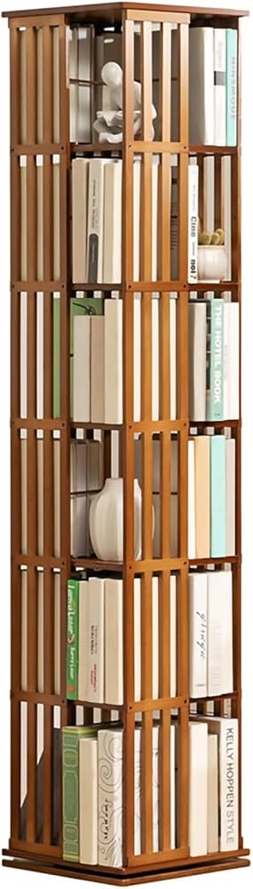 Amazon.co.jp: 回転式本棚 本棚 大容量 竹製 コンパクト おしゃれ 絵