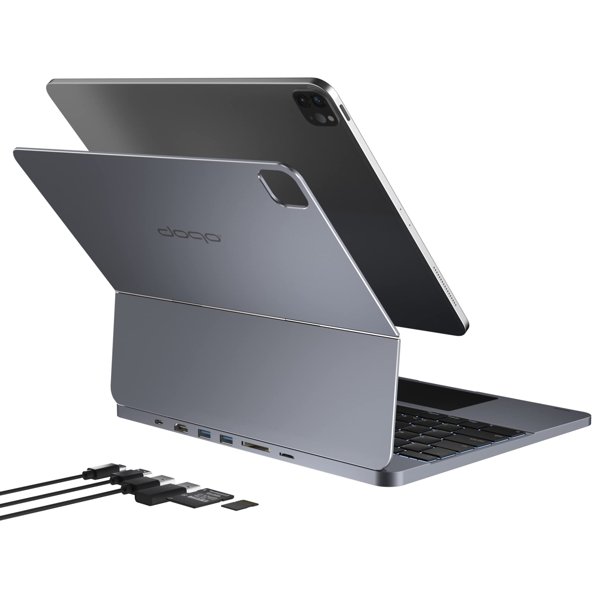 Amazon.co.jp: doqo 7 in 1 ハブ マジック キーボードケース iPad Air