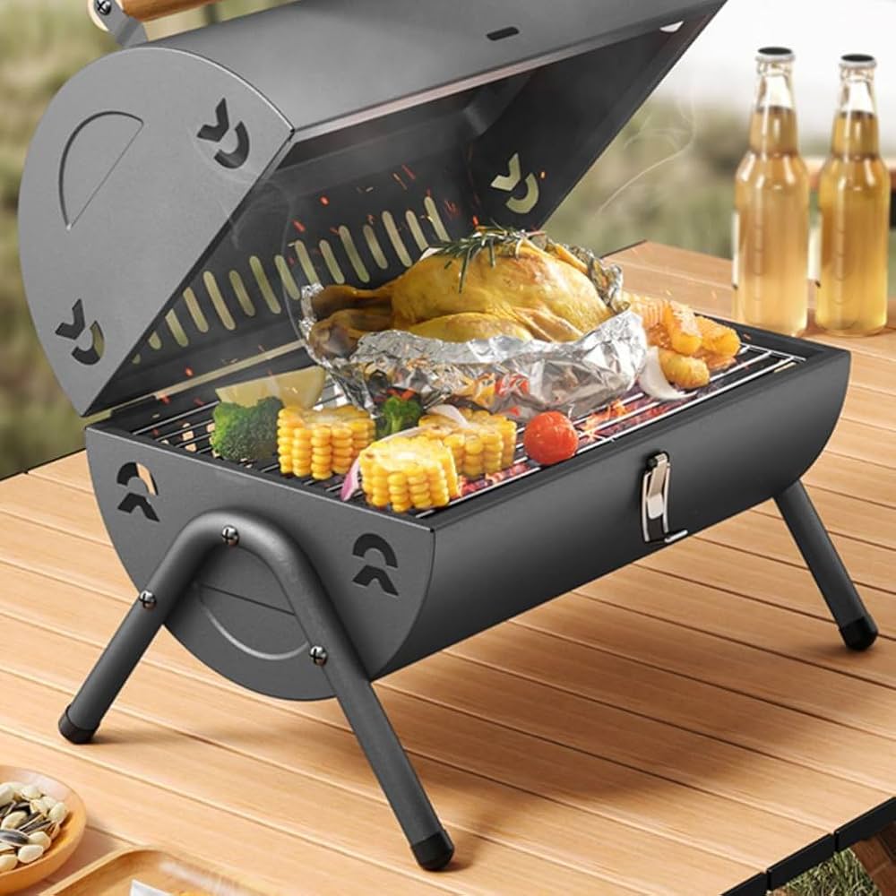 Amazon | 蓋付きBBQグリル バーベキューコンロ キャンプ アウトドア