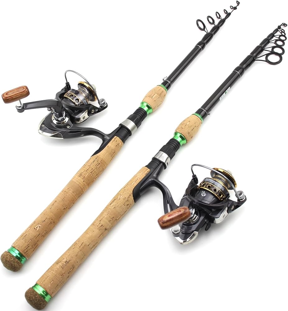 Amazon | 1.8M-2.7Mカーボンファイバー伸縮式釣り竿リールセット