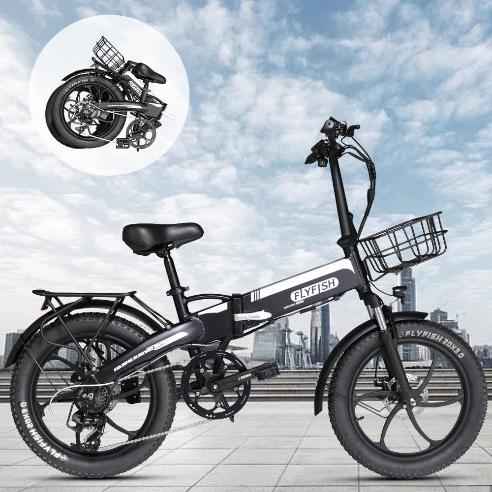 Amazon | FLYFISH 折りたたみ自転車 型式認定 公道走行可能 免許不要