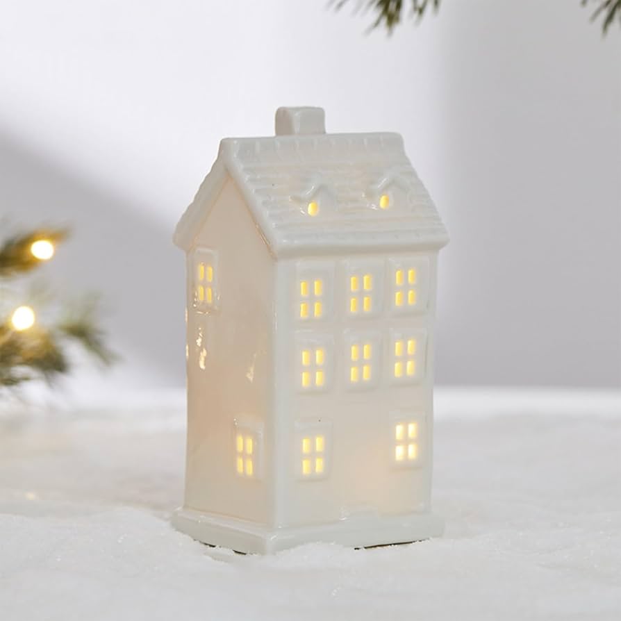 Amazon.co.jp: セラミッククリスマスビレッジ LEDライト付きホワイト