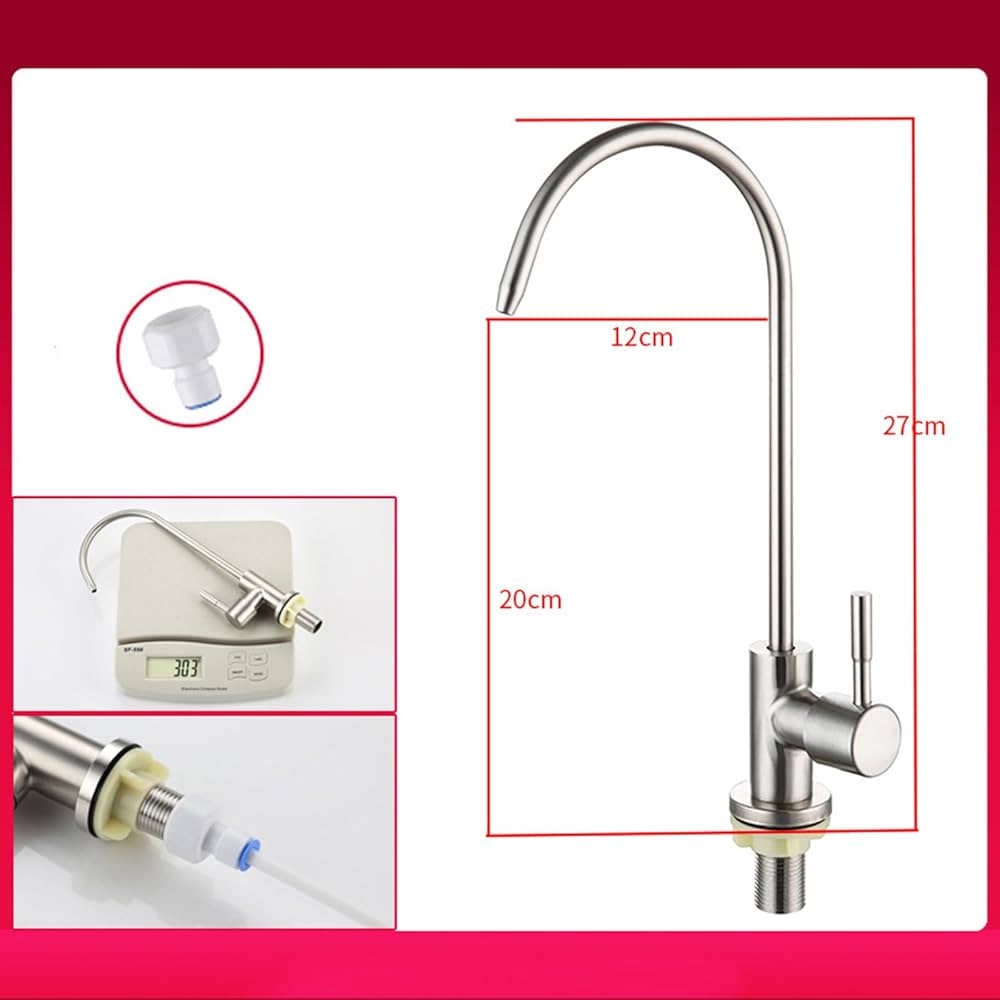 Amazon.co.jp: ステンレス鋼の浄水器、360°冷水立水栓、G1/2