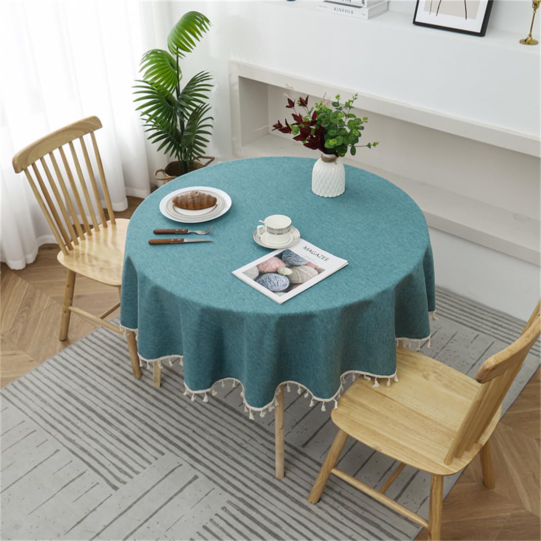Amazon.co.jp: テーブルクロス 円形 テーブルカバー 無地 ラウンド