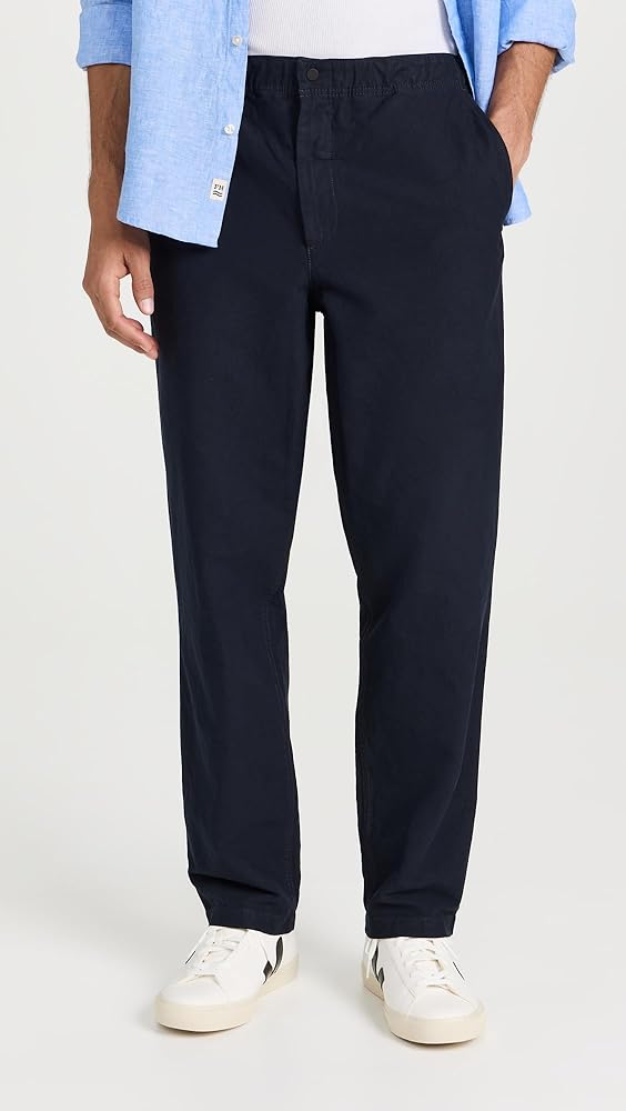 Norse Projects Men's Ezra Relaxed Cotton Linen Trousers, Dark Navy