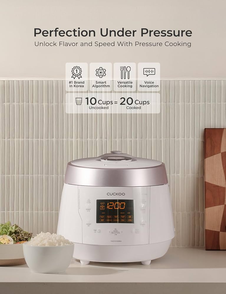 Amazon.com: CUCKOO High Pressure Rice Cooker 10-Cup Uncooked / 20