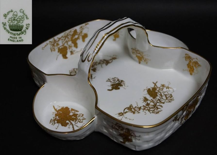 Amazon.co.jp: 閑 Hammersleyハマースレイ金彩盛絵 葡萄文 バスケット