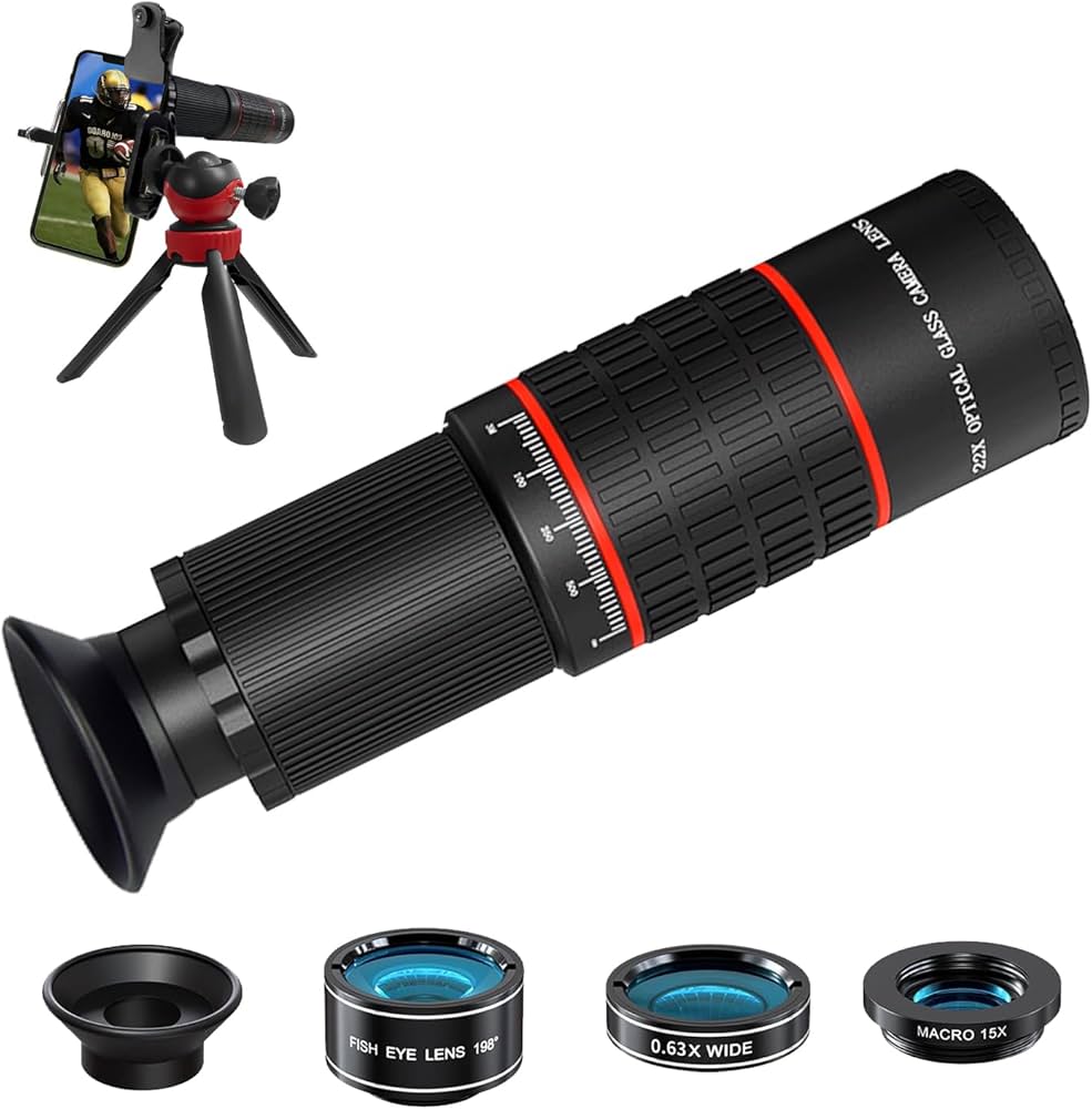 Amazon.co.jp: 4in1 スマホ望遠レンズ セット 単眼鏡 22x望遠鏡レンズ