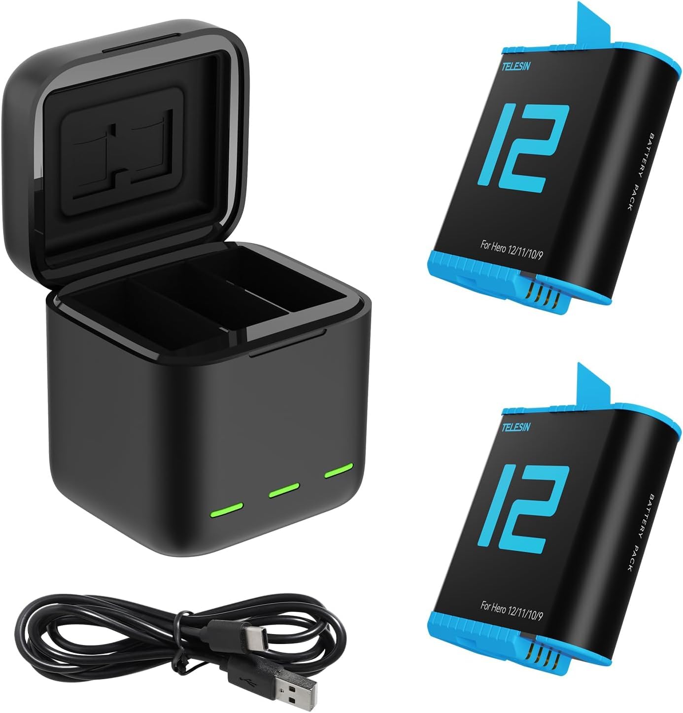 Amazon.com: TELESIN Battery Charger Kit for GoPro Hero 12 11 10 9