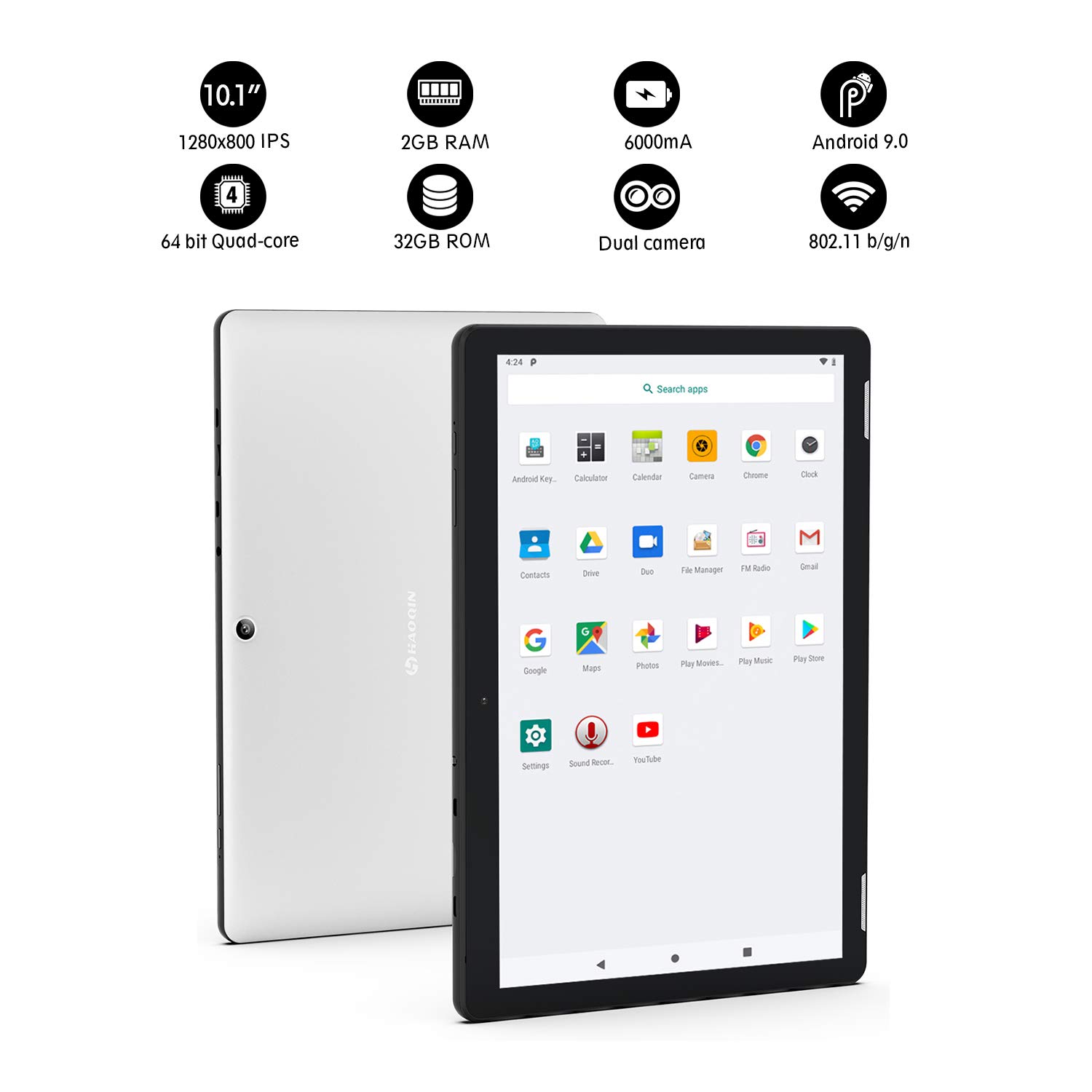 HAOQIN H10 Android Tablet 10.1 Inch 2GB RAM – Android 9.0 Pie Quad