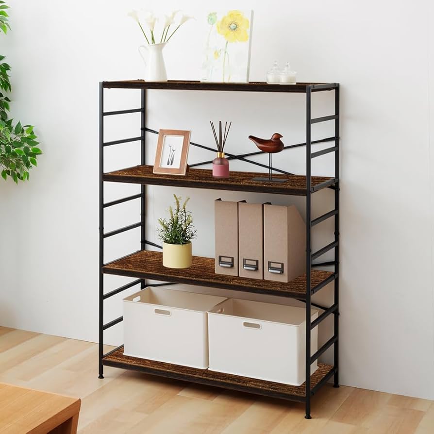 Amazon｜アイリスプラザ ラック 棚 収納 収納ラック 隙間収納 木製棚板