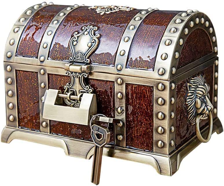Amazon.co.jp: アンティーク 宝箱 鍵2本付き 収納ボックス