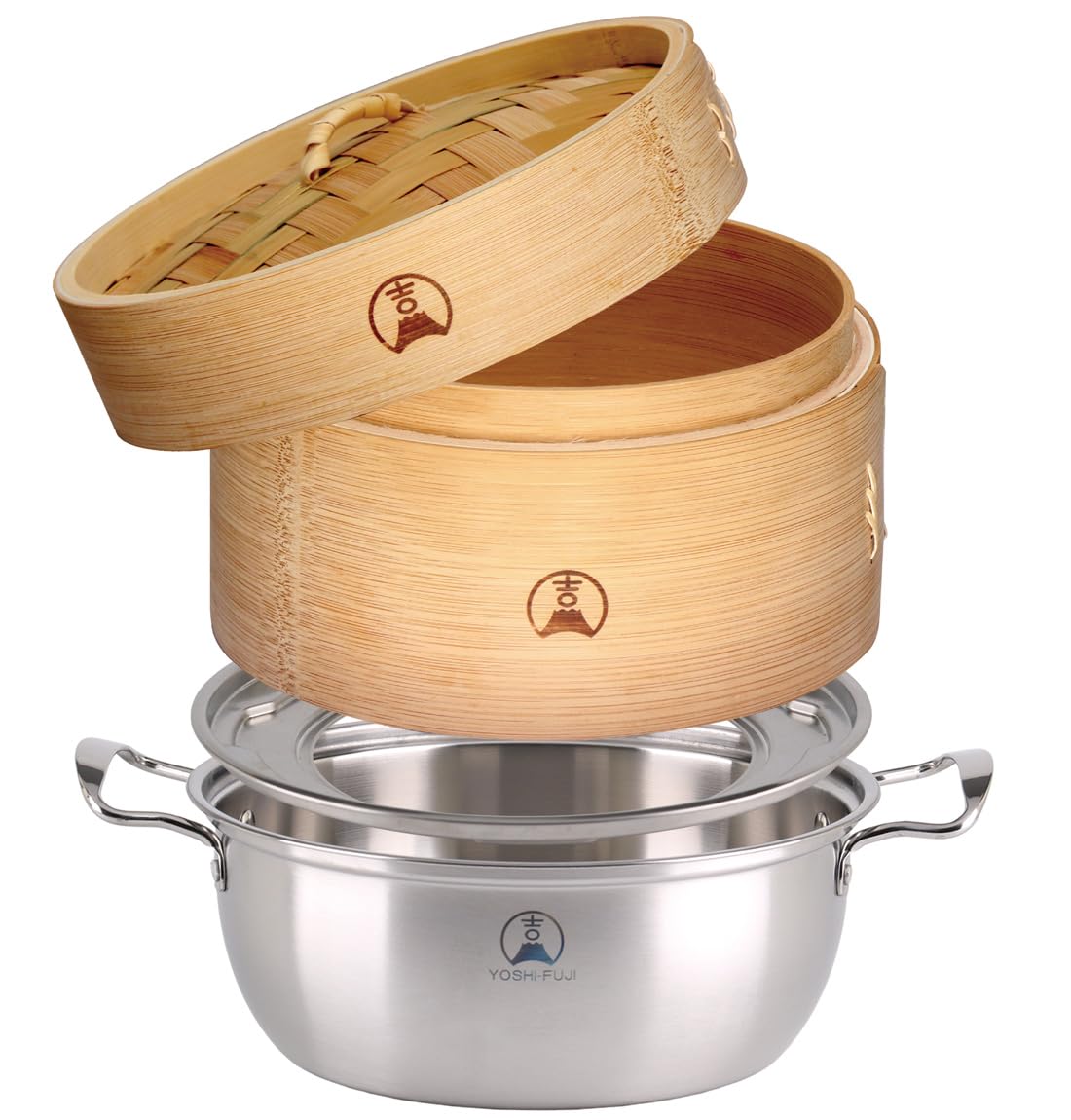 Amazon.co.jp: 【吉冨士工芸】 21cm 炭化竹 せいろ 1段蓋付き 深型