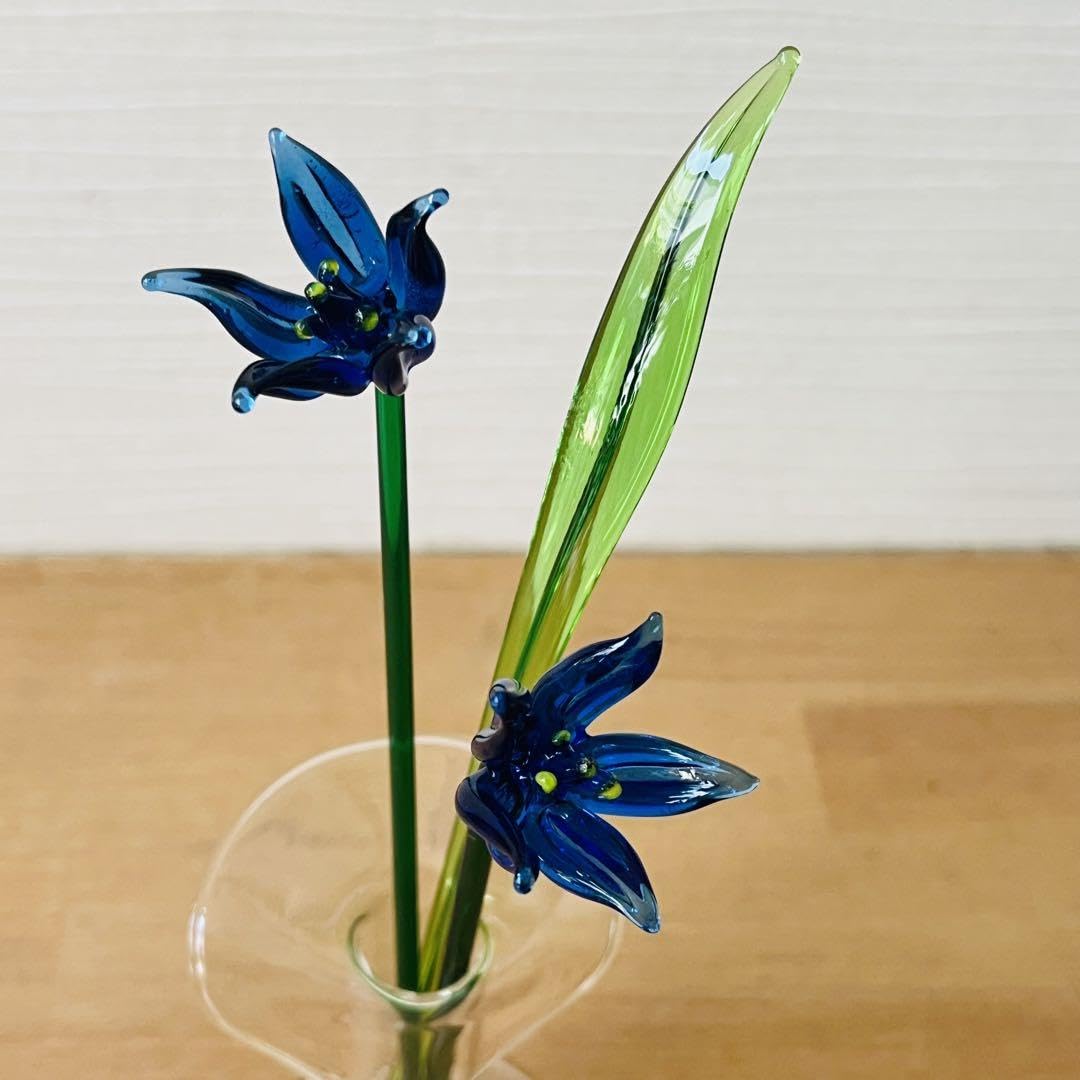 Amazon.co.jp: デッドストックガラス細工 リンドウ ミニ花瓶 : ホーム