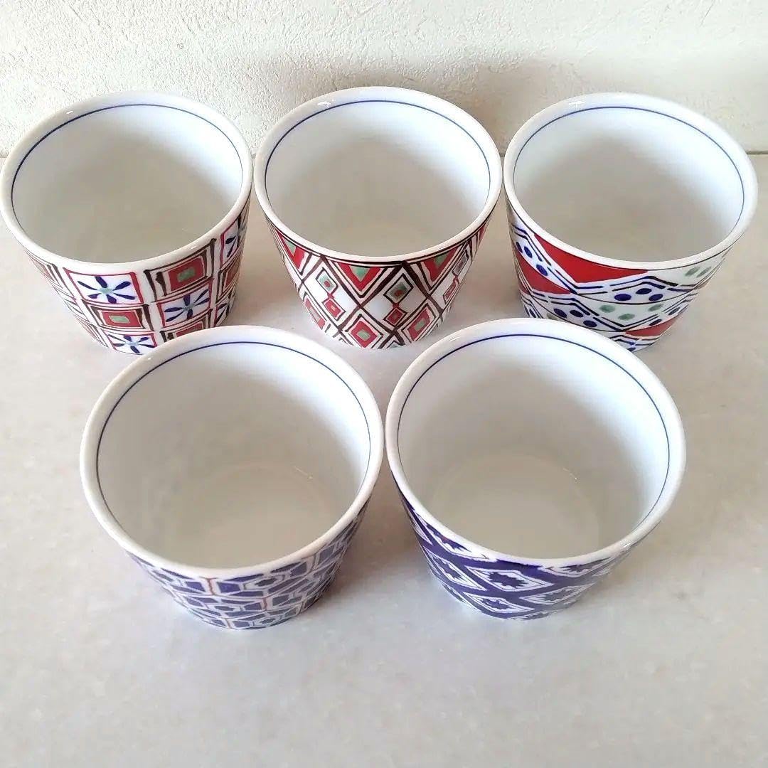 Amazon.co.jp: 美濃焼 庫山窯 musbu 絵変わり 蕎麦ちょこ揃 そば猪口 5