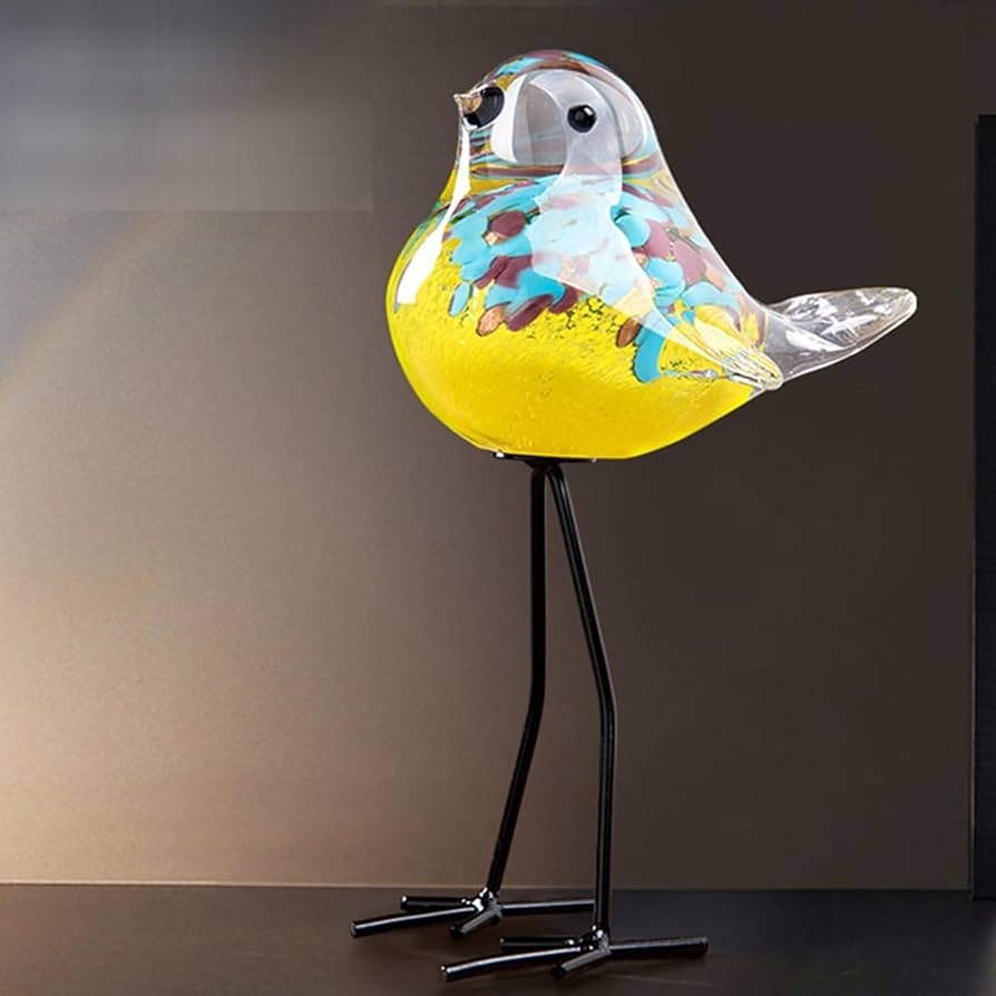 Amazon.co.jp: ガラス クリスタル 置物 鳥 かわいい 癒しグッズ 抽象的