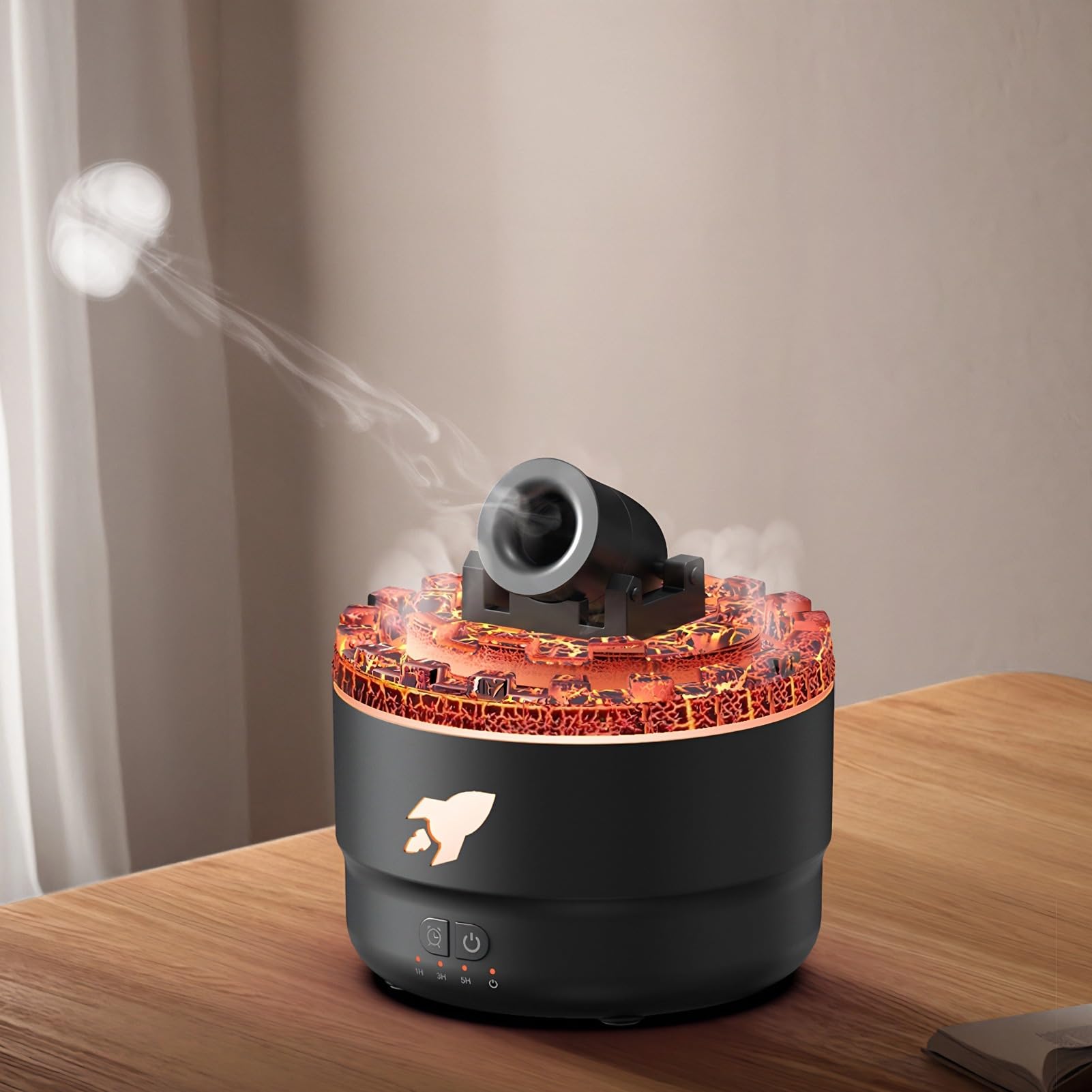 Amazon.co.jp : アロマセラピーディフューザー加湿器、火山タレット