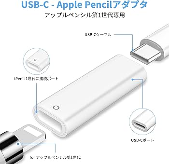 Amazon.co.jp: MACLE USB-C - 対応Apple Pencil アダプタ ペン先 3個