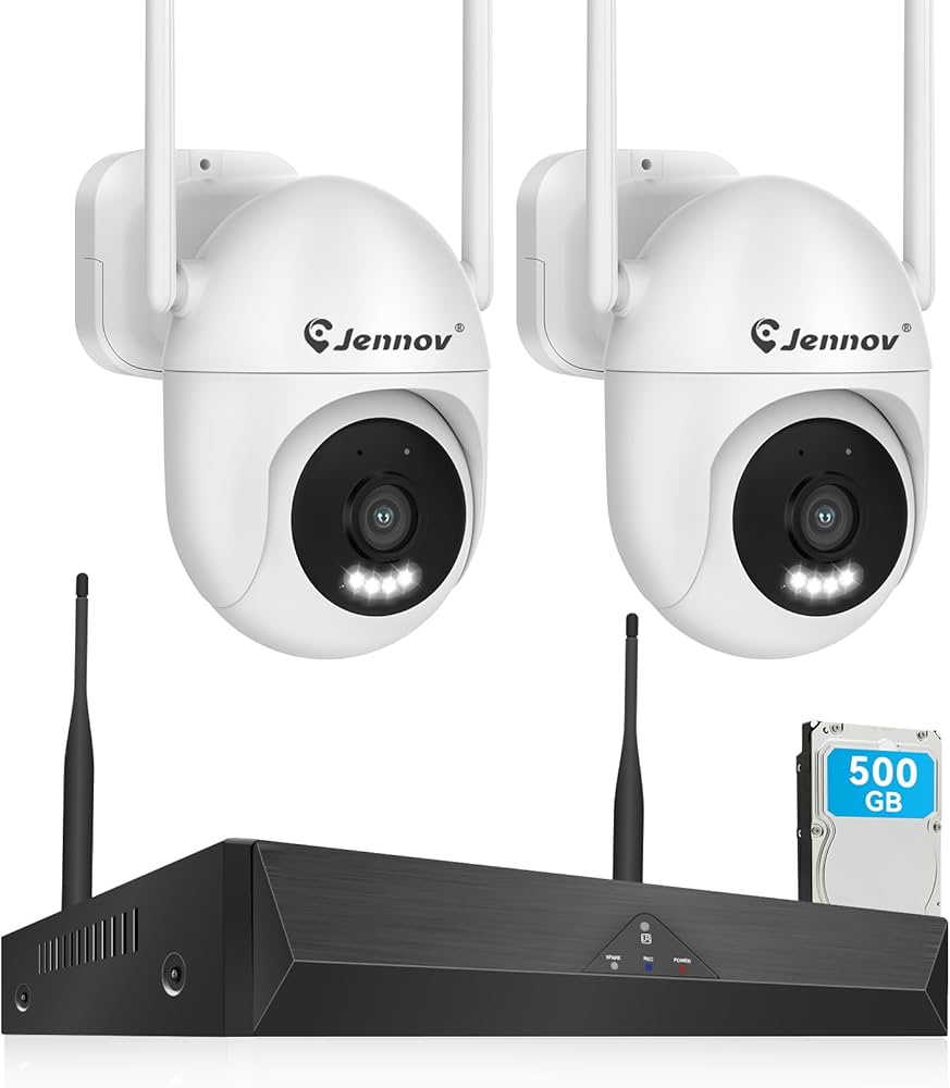 Amazon.co.jp: JENNOV 防犯カメラ 屋外 2台セット 800万画素対応可 AI