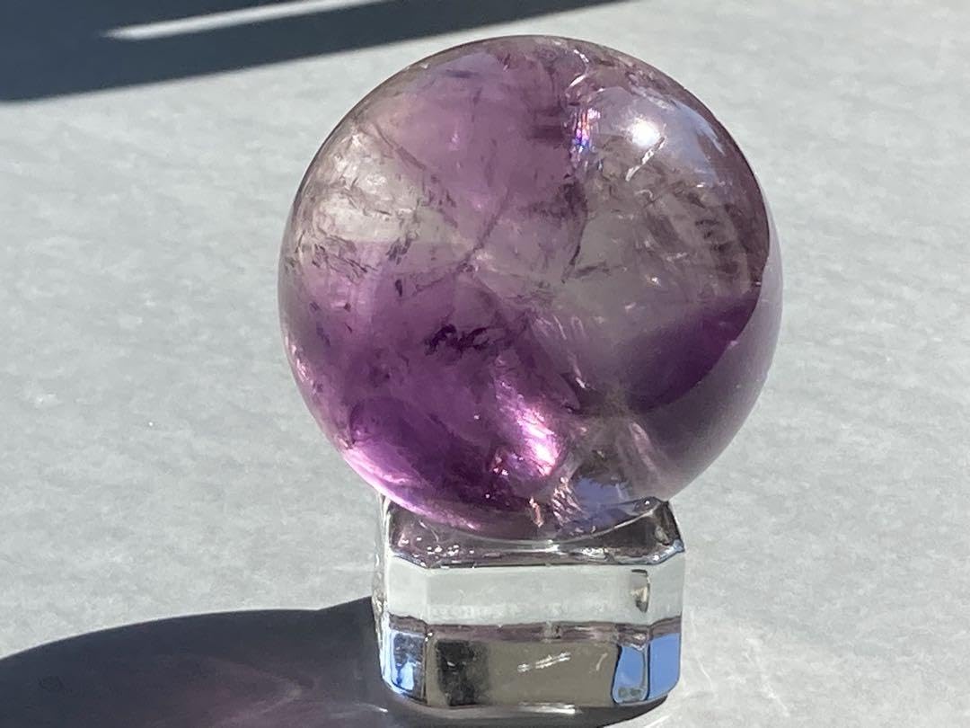Amazon.co.jp: アメジスト スフィア トラピッチェアメジスト 丸玉 虹