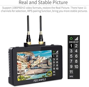 Amazon | FEELWORLD FT6+FR6 5.5インチワイヤレスビデオ送信DSLRカメラ