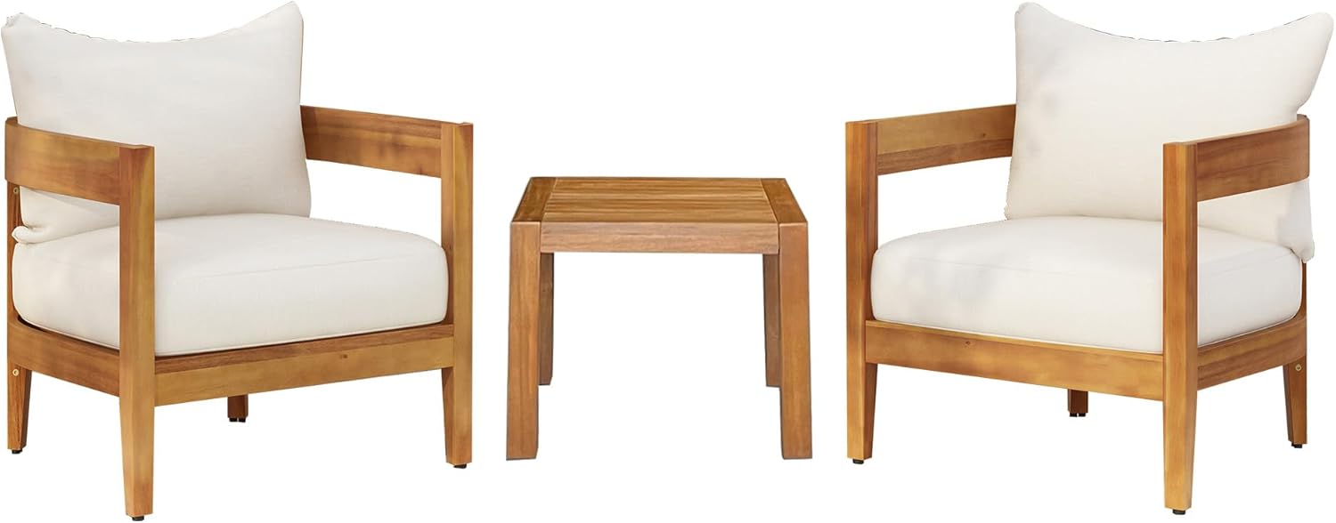 ガーデンファーニチャー 3点セット 天然木 屋外用 肘掛け ソファ