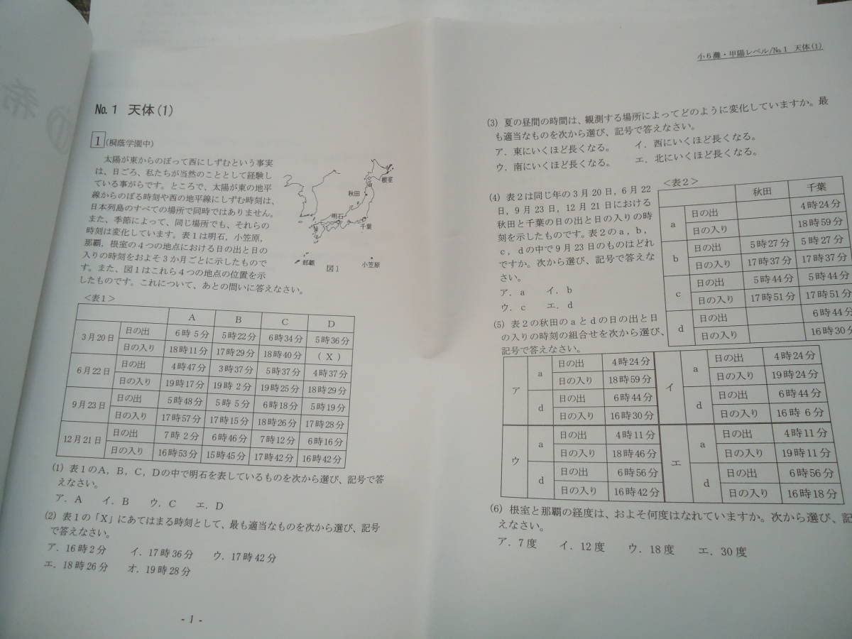 希学園 小6 志望校別特訓 灘コース 理科 復習テスト 全期 Amazon.co.jp