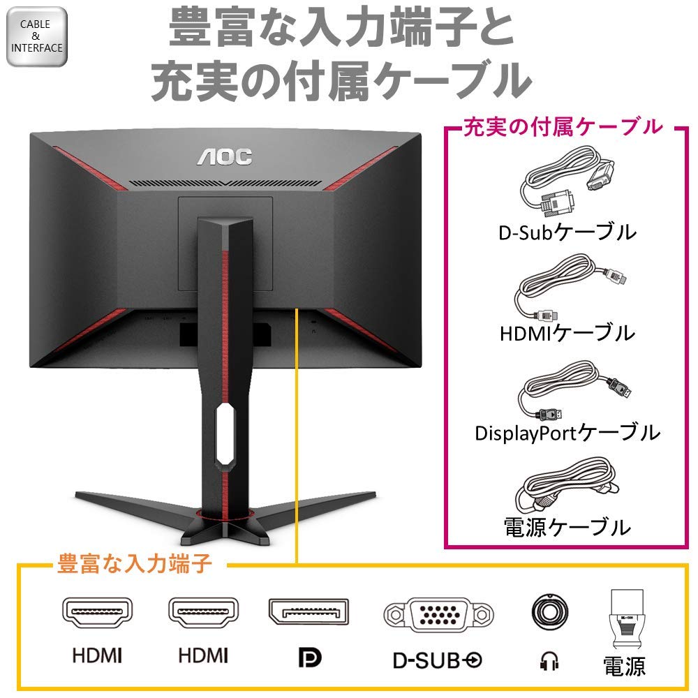 Amazon.co.jp: AOC ゲーミング モニター C24G1/11 (23.6インチ/144Hz